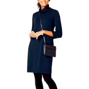 J. Jill Sz Small Navy turtleneck sweater dress relaxed shape and easy fit. NWT